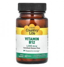 Country Life, Vitamin B12, 1,000 mcg, 60 Tablets