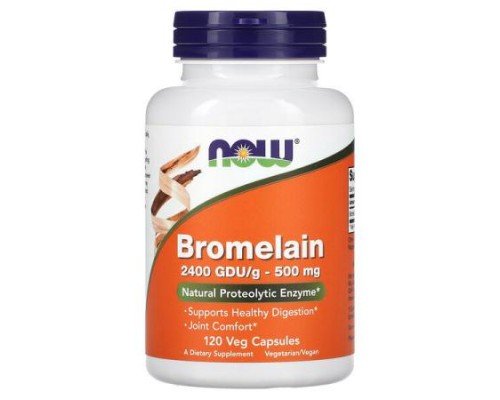 NOW Foods, Bromelain, 500 mg, 120 Veg Capsules