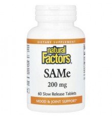Natural Factors, SAMe , 200 mg, 60 Slow Release Tablets