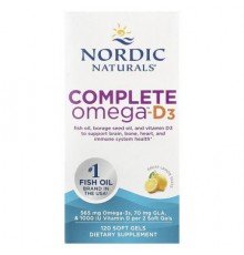 Nordic Naturals, Complete Omega™-D3, Lemon, 120 Soft Gels