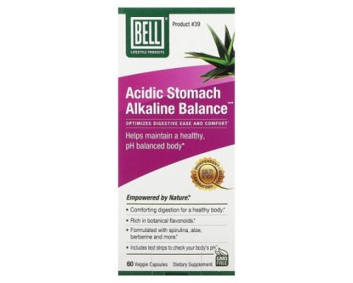Bell Lifestyle, Acidic Stomach Alkaline Balance, 60 Veggie Capsules