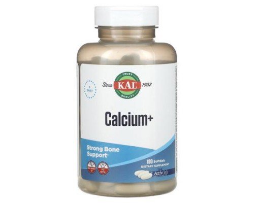 KAL, Calcium+, 100 Softgels