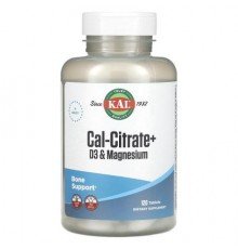 KAL, Cal-Citrate+ D3 & Magnesium, 120 Tablets