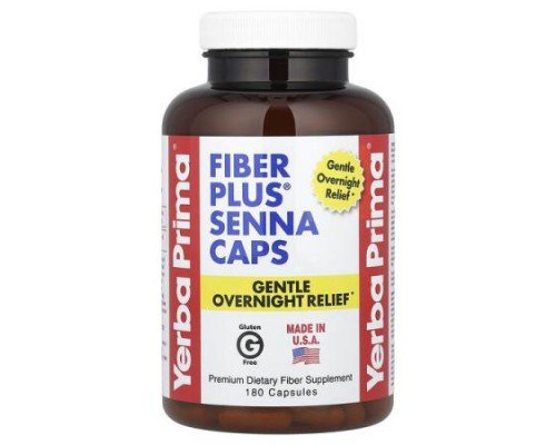 Yerba Prima, Fiber Plus® Senna Caps, 180 Capsules