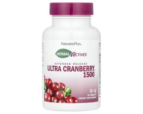 NaturesPlus, Herbal Actives, Ultra Cranberry™ 1500, 30 Tablets