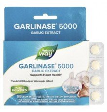 Nature's Way, Garlinase® 5000, Garlic Extract, 320 mg, 100 Vegan Enteric-Coated Tablets