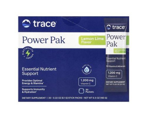 Trace, Power Pak, Lemon Lime, 30 Stick Packets, 0.22 oz (6.1 g) Each