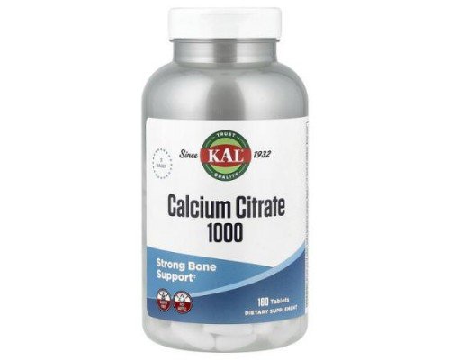 KAL, Calcium Citrate 1000, 180 Tablets (333 mg per Tablet)