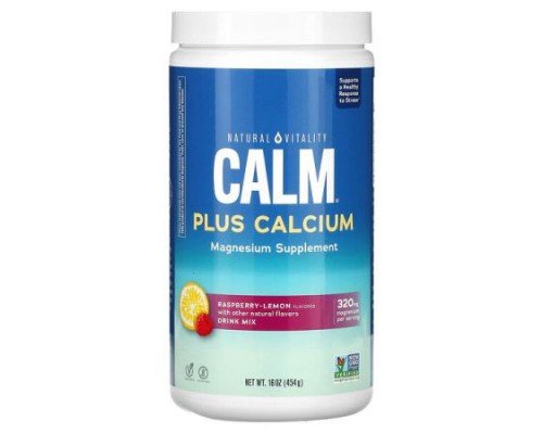 Natural Vitality, CALM Plus Calcium, Drink Mix, Raspberry-Lemon, 16 oz (454 g)