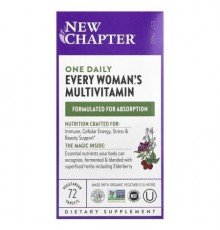 New Chapter, One Daily Every Woman's™ Multivitamin, 72 Vegetarian Tablets