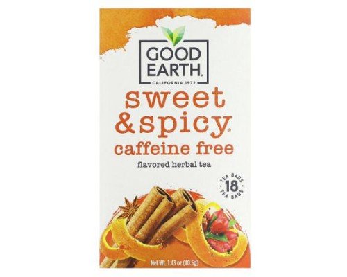 Good Earth Teas, Herbal Tea, Sweet & Spicy, Caffeine Free, 18 Tea Bags, 1.43 oz (40.5 g)