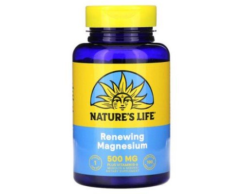 Nature's Life, Renewing Magnesium, 500 mg, 100 Vegcaps
