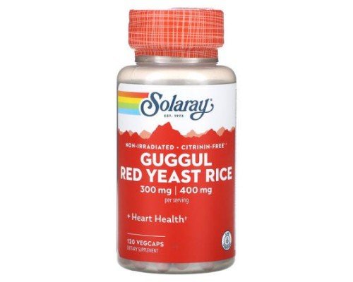 Solaray, Guggul & Red Yeast Rice, 120 VegCaps