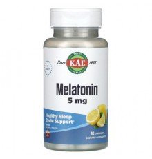 KAL, Melatonin, Lemon, 5 mg, 60 Lozenges