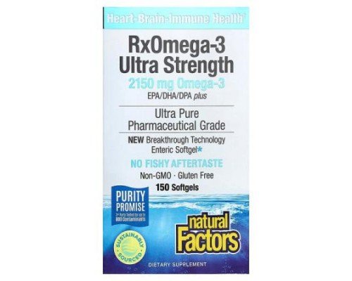 Natural Factors, RxOmega-3 Ultra Strength, 150 Softgels (1,075 mg per Softgel)