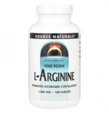 Source Naturals, L-Arginine, Free Form, 1,000 mg, 100 Tablets
