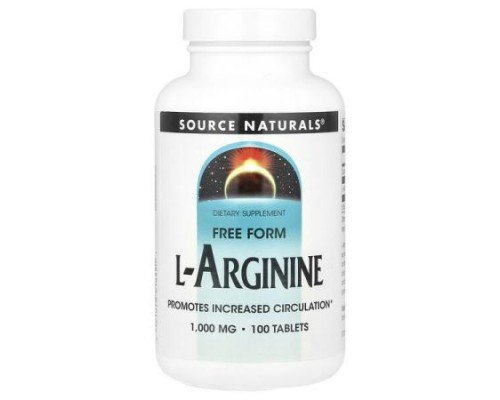 Source Naturals, L-Arginine, Free Form, 1,000 mg, 100 Tablets