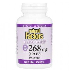 Natural Factors, Clear Base® Vitamin E, 268 mg (400 IU), 60 Softgels