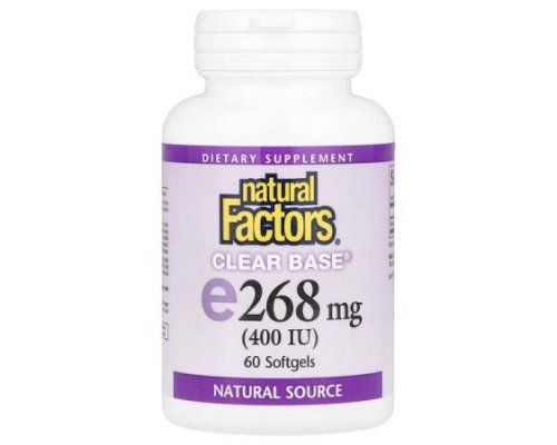 Natural Factors, Clear Base® Vitamin E, 268 mg (400 IU), 60 Softgels