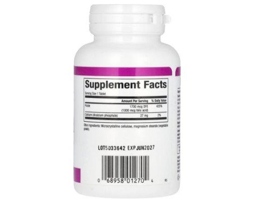 Natural Factors, Folic Acid, 1,000 mcg, 90 Tablets
