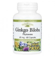Natural Factors, Ginkgo Biloba, Phytosome, 60 mg, 60 Capsules