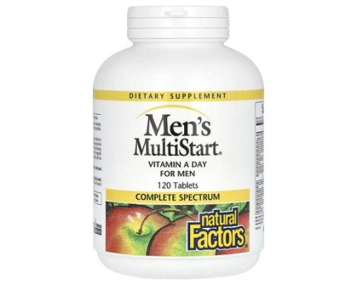 Natural Factors, Men's MultiStart, Vitamin A Day for Men, 120 Tablets
