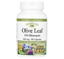 Natural Factors, HerbalFactors®, Olive Leaf, 500 mg, 90 Capsules
