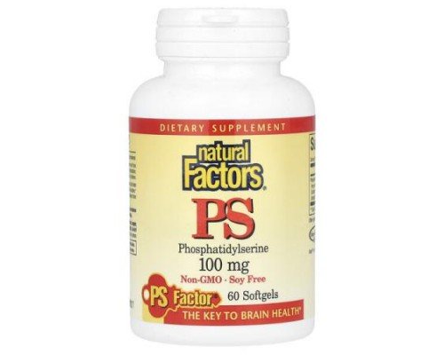 Natural Factors, PS Phosphatidylserine, 100 mg, 60 Softgels
