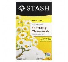 Stash Tea, Herbal Tea, Soothing Chamomile, Caffeine-Free, 20 Tea Bags, 0.6 oz (18 g)