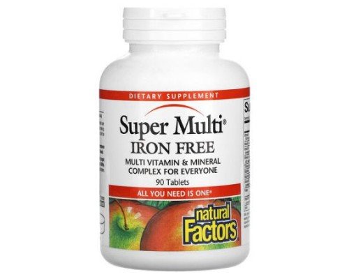 Natural Factors, Super Multi, Iron Free, 90 Tablets