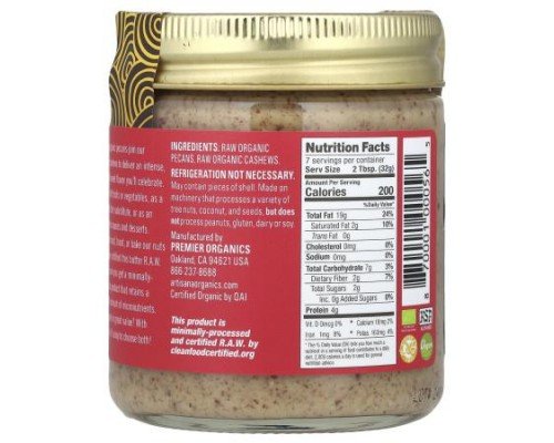 Artisana, Organics, Raw Pecan Butter with Cashews, 8 oz (227 g)