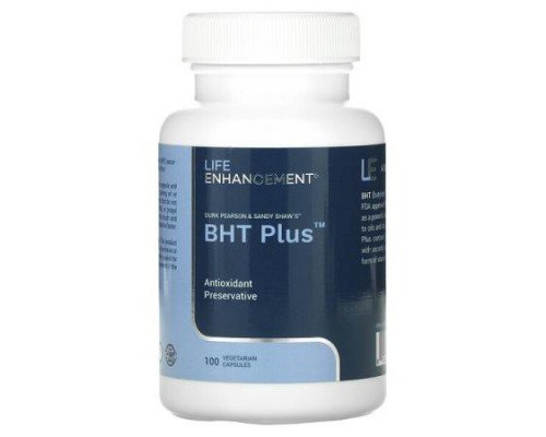 Life Enhancement, Durk Pearson & Sandy Shaw's BHT Plus, 100 Vegetable Capsules