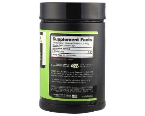 Optimum Nutrition, Glutamine Powder, Unflavored, 2.2 lbs (1 kg)