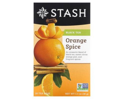 Stash Tea, Black Tea, Orange Spice, 20 Tea Bags, 1.3 oz (38 g)
