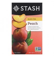 Stash Tea, Black Tea, Peach, 20 Tea Bags, 1.3 oz (38 g)