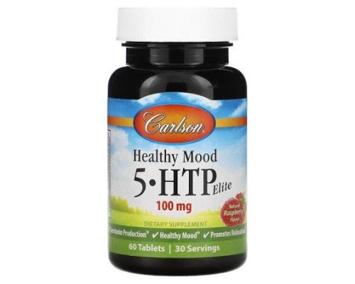Carlson, Healthy Mood, 5-HTP Elite, Natural Raspberry, 60 Tablets