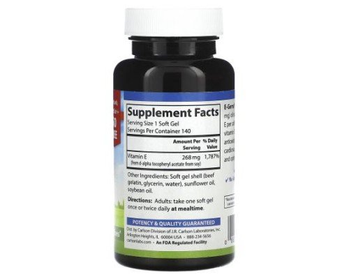 Carlson, E-Gems, 268 mg (400 IU), 140 Soft Gels