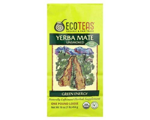 EcoTeas, Loose Yerba Mate, Green Energy, Unsmoked, 16 oz (454 g)