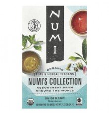 Numi Tea, Organic Teas & Herbal Teasans, Numi's Collection, 16 Non-GMO Tea Bags, 1.22 oz (34.7 g)