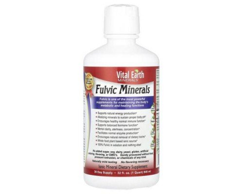 Vital Earth Minerals, Fulvic Minerals, 180 mg, 32 fl oz (946 ml)