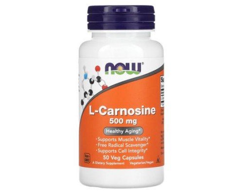 NOW Foods, L-Carnosine, 500 mg, 50 Veg Capsules