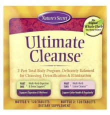 Nature's Secret, Ultimate Cleanse®, 2 Part Total-Body Program, 2 Bottles, 120 Tablets Each