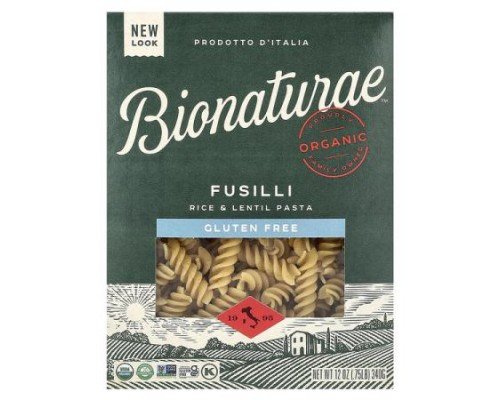 Bionaturae, Fusilli, Rice & Lentil Pasta, Gluten Free, 12 oz (340 g)