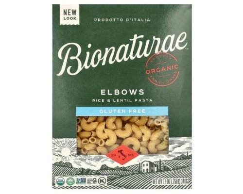 Bionaturae, Gluten Free Rice & Lentil Pasta, Elbows, 12 oz (340 g)