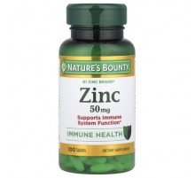 Nature's Bounty, Zinc, 50 mg, 100 Tablets