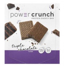 BNRG, Power Crunch® Protein Energy Bar, Triple Chocolate, 12 Bars, 1.4 oz (40 g) Each