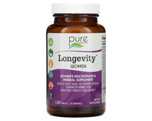 Pure Essence, Longevity Women, Women's Multivitamin & Mineral Supplement, 120 Tablets
