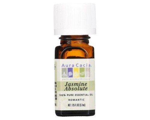 Aura Cacia, 100% Pure Essential Oil, Jasmine Absolute, 0.125 fl oz (3.7 ml)