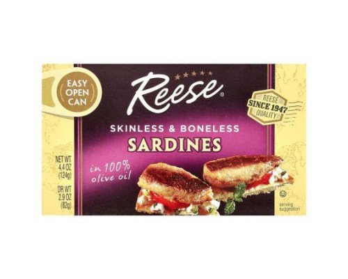 Reese, Skinless & Boneless Sardines in 100% Olive Oil, 4.4 oz (124 g)