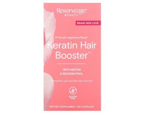Reserveage Beauty, Keratin Hair Booster with Biotin & Resveratrol, 60 Capsules